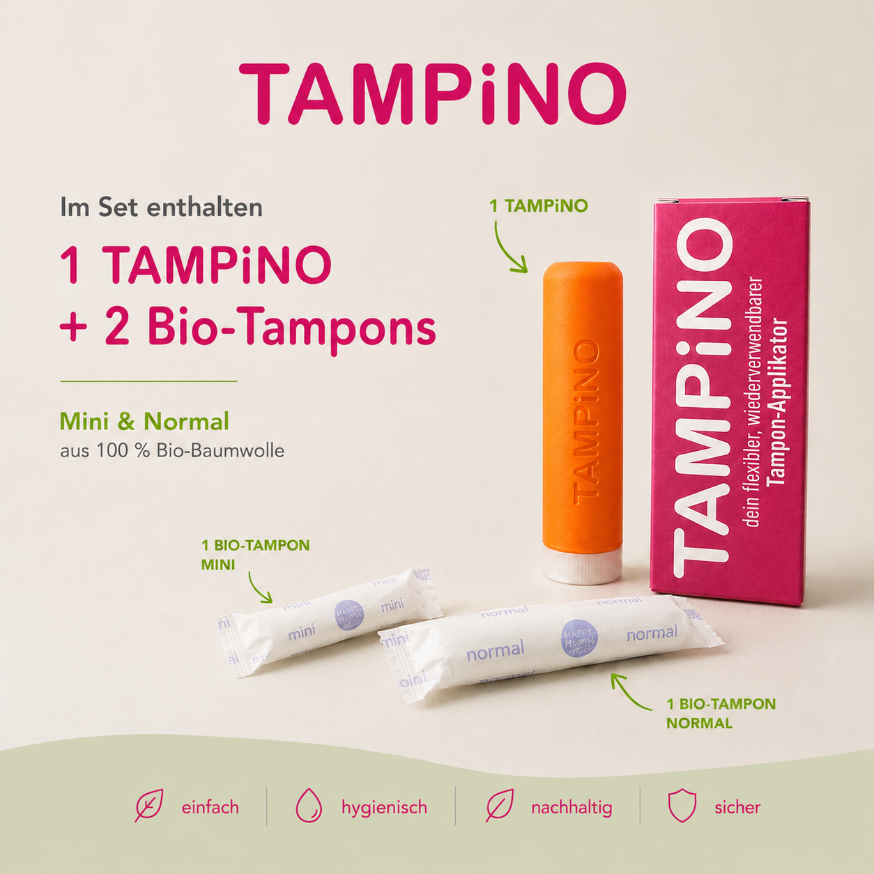 TAMPiNO - dein wiederverwendbarer Tampon-Applikator